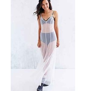 NWT Urban Outfitters ivory mesh maxi dress